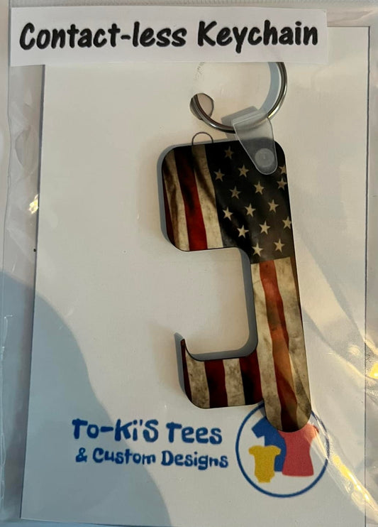 CONTACT-LESS AMERICAN FLAG KEYCHAIN