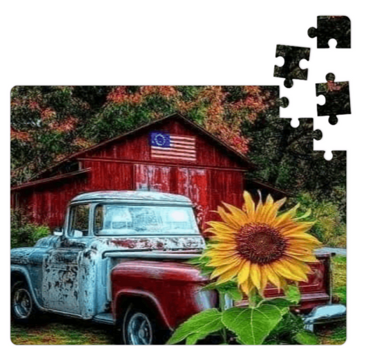 COUNTRY TRUCK SUNFLOWER 80 PIECE PUZZLE