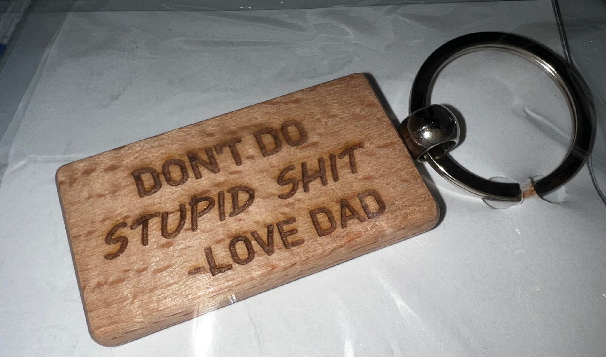 DON'T DO STUPID SHIT -LOVE DAD KEYCHAIN – Tokis Tees and Custom Designs