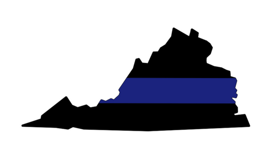VIRGINIA STATE BLUE STRIPE POLICE VINYL DECAL