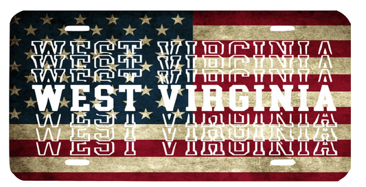 WEST VIRGINIA STATE REPEATED LICENSE PLATE