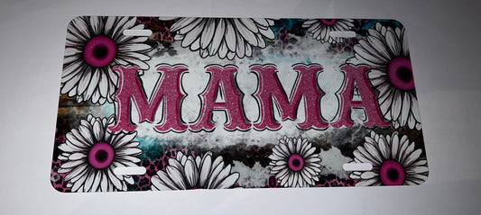 MAMA FLORAL LICENSE PLATE