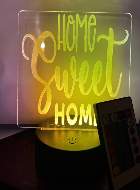 HOME SWEET HOME ACRYLIC INSERT FOR LED NIGHT LIGHT