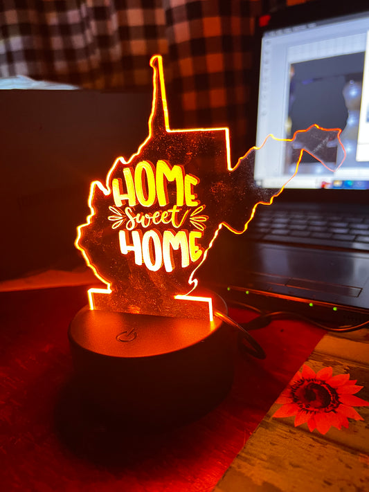 WEST VIRGINIA STATE ACRYLIC INSERT FOR LED NIGHT LIGHT