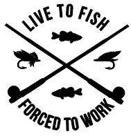 LIVE TO FISH FORCED TO WORK VINYL DECAL