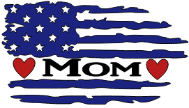 AMERICAN FLAG MOM VINYL DECAL